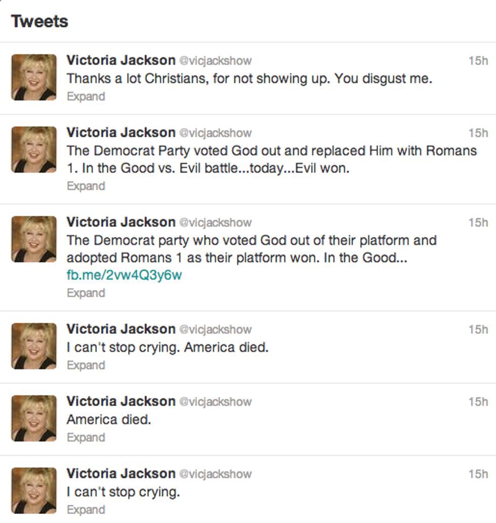 Yes, Victoria Jackson, You Are A Racist