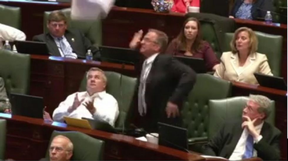 Don't Worry, Thrashing Lunatic on Illinois House Floor Just Some Legislator