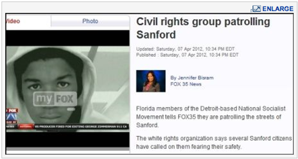 Fox Calls Neo-Nazis Patrolling Sanford 'Civil Rights Group,' To Be Fired By National Review (VIDEO!)