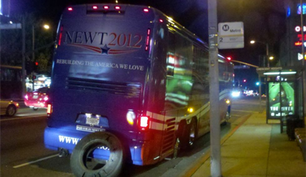 Gingrich Bus Breaks Down In West Hollywood, Everyone Laughs