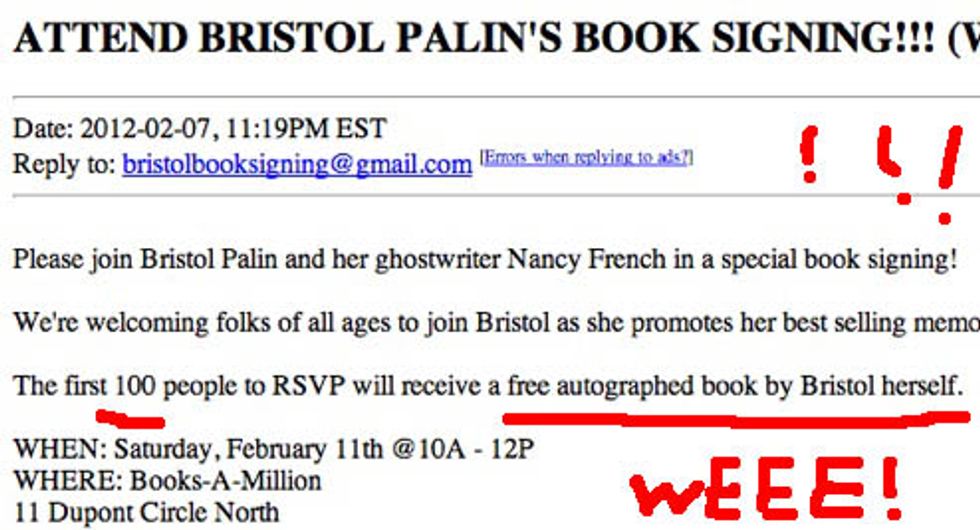 Bristol Palin Promises You Free Stuff If You Will Hang Out With Her