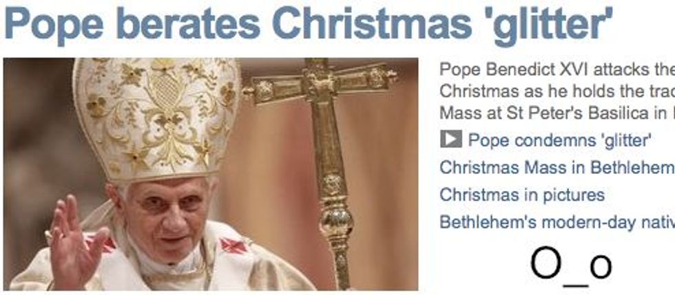 Fancy Old Man In Bejeweled Golden Hat Warns of 'Christmas Glitter'