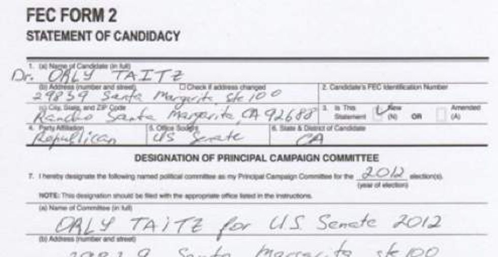 Hopeless Clown Orly Taitz Officially Files For U.S. Senate Run