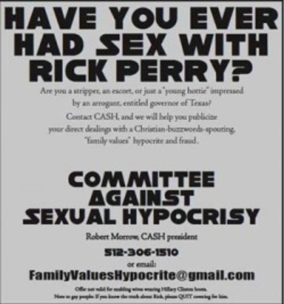 Weird Story Surfaces In Ongoing Search For Rick Perry Sex Scandal
