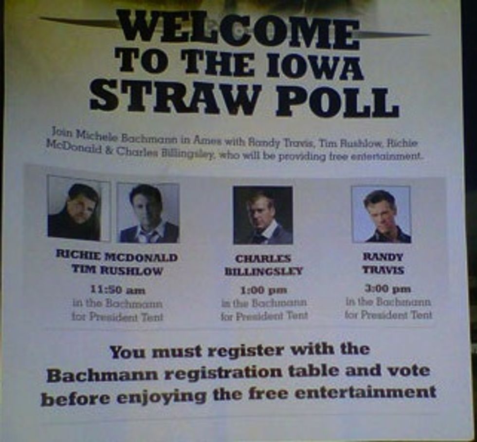 How Michele Bachmann 'Won' Iowa: Free Randy Travis Country Concert!