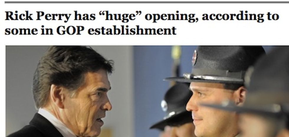 Gross WaPo Headline Announces Rick Perry Has 'Huge Opening'