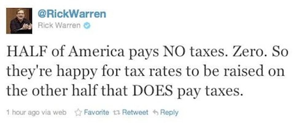 Obama Inauguration Pastor Reminds Us the Poor Do Not Pay Enough Taxes