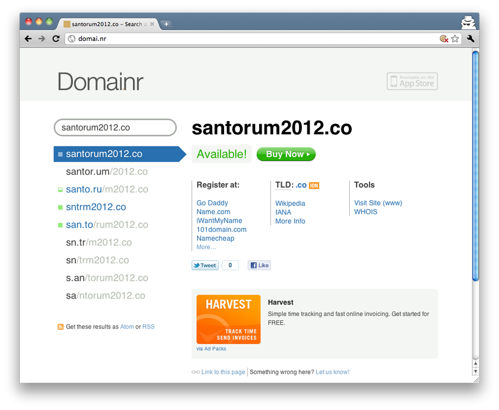 Lonely Orphaned Santorum Domain Names Need A Good Home?
