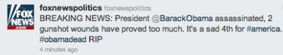 Fox News Tweets Scary Fake News About Obama, Because of Hackers