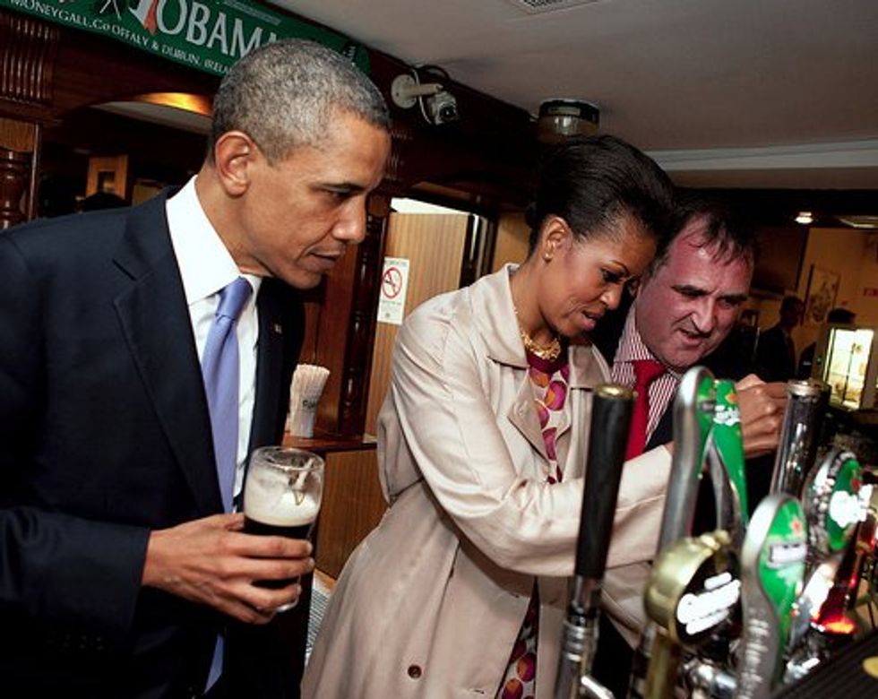 Barack Obama Hits Irish Pubs, Gets Raptured By Jesus