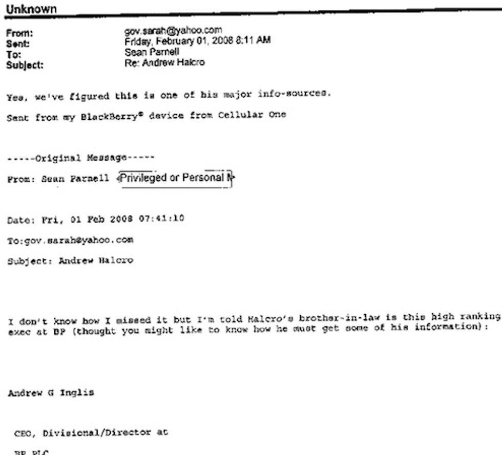 Any Random Sarah Palin Email Is Scandalous, As We Prove Here
