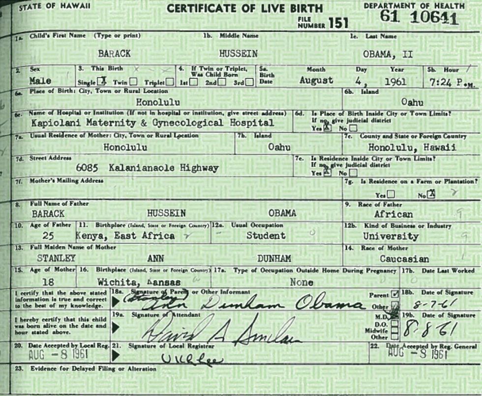 And Then Barack Obama Released His Birth Certificate