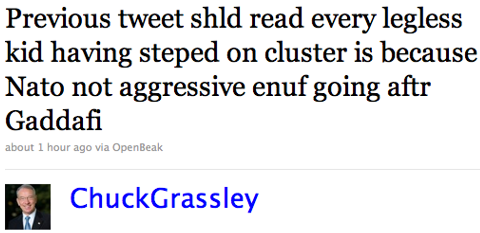 Chuck Grassley Doesn't Mince Words: Blames NATO In Libya For 'Legles Kiod'