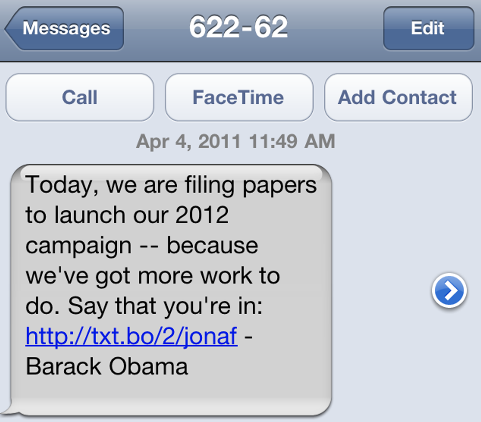 Barack Obama Sends Threatening Text Message To Nation