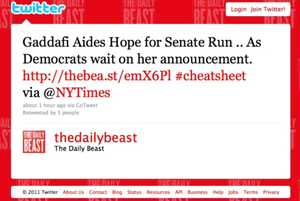 Daily Beast: Arizona Shooting Victim Muammar Gaddafi's Staff Wants 'Her' To Run For Senate