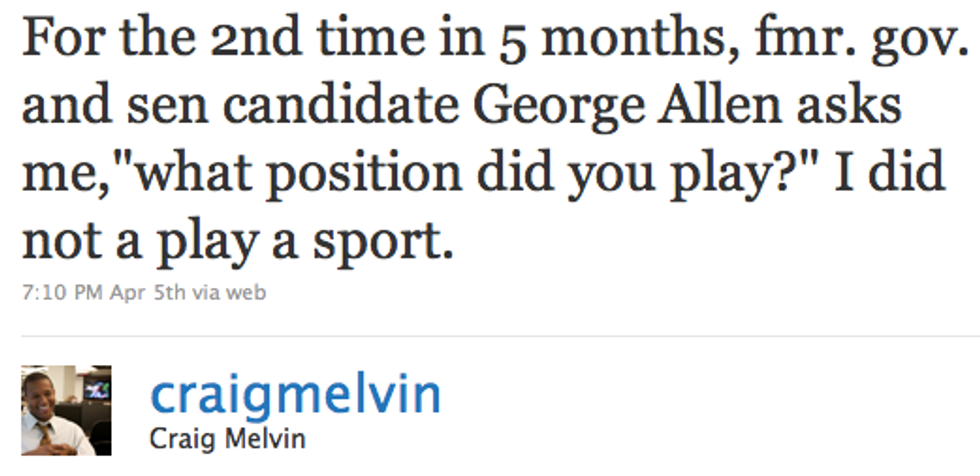 George Allen Keeps Asking Black Reporter What 'Position' He 'Played'
