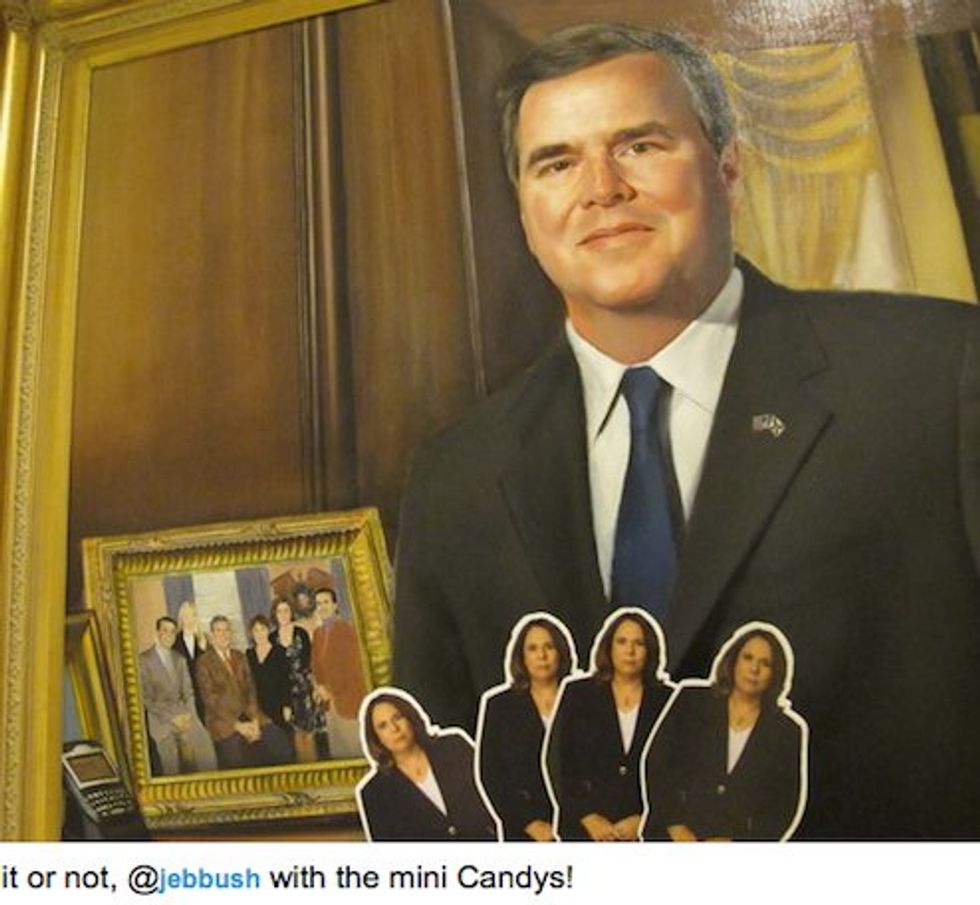 Here's Your Weird Portrait of Jeb Bush With Four 'Mini Candy Crowleys'