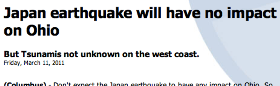 BREAKING: Ohio Safe From Tsunamis