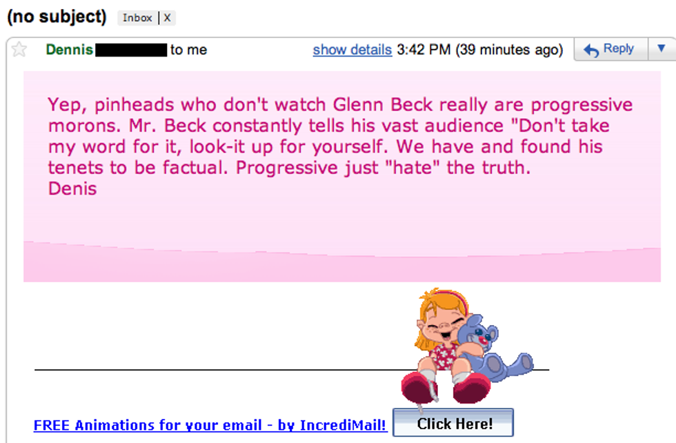 Non-Glenn-Beck-Watchers Are Morons, Says Man Who Can't Spell Own Name