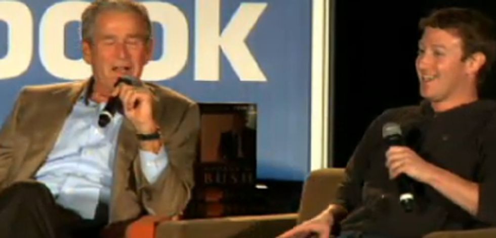 George W. Bush Tells New Pal Mark Zuckerberg Not To Use His Brain