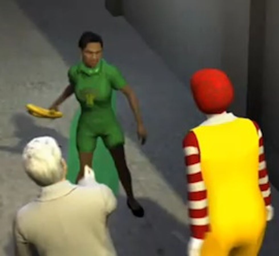 Animated Michelle Obama Superhero Kills McDonaldland Clown With Dildo