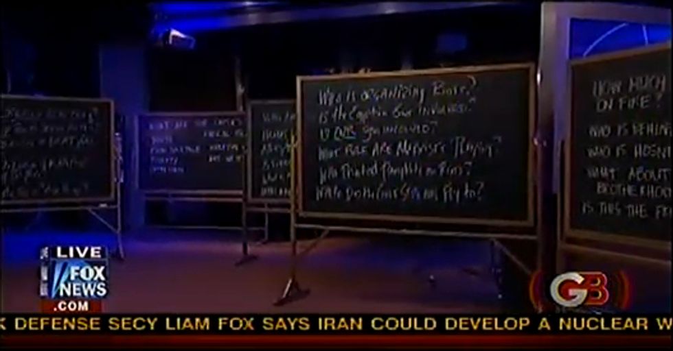 Glenn Beck Explains World With Chalk and Construction Paper