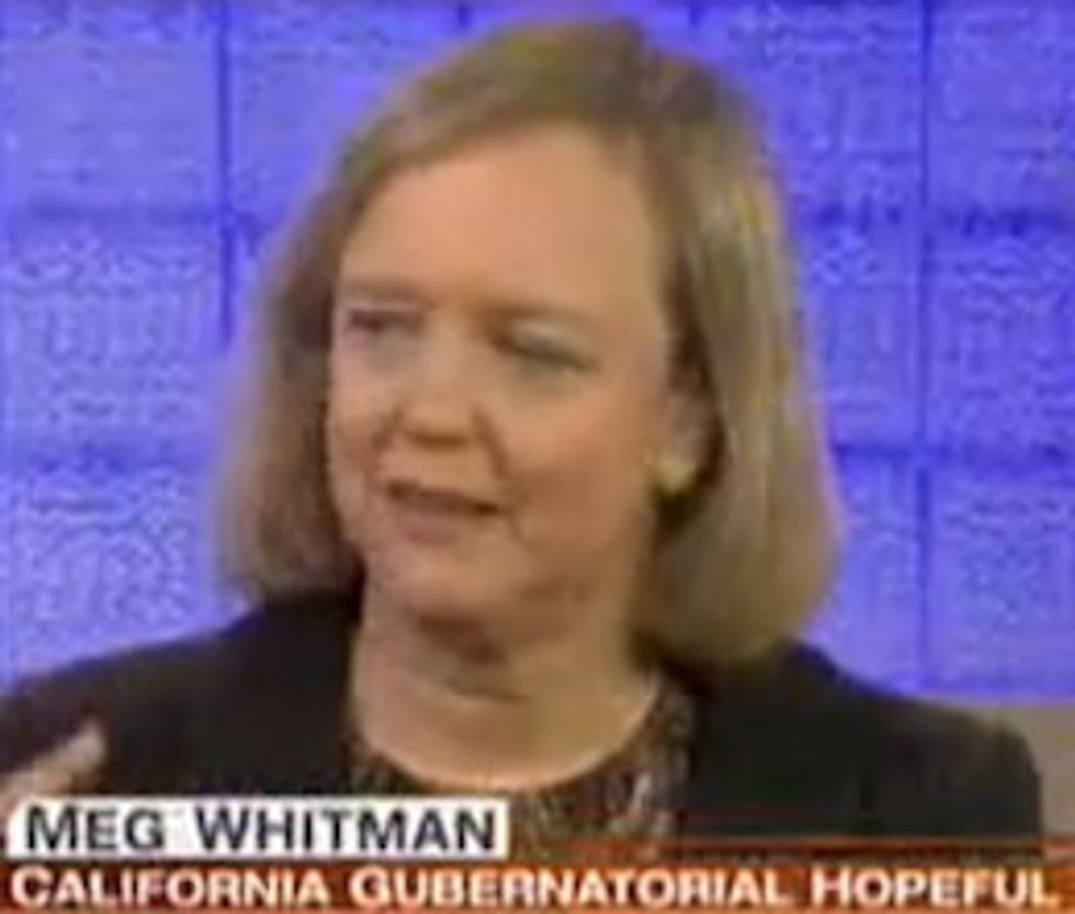 Meg Whitman Now Hoping To Piss Away $$$ By Losing To Feinstein