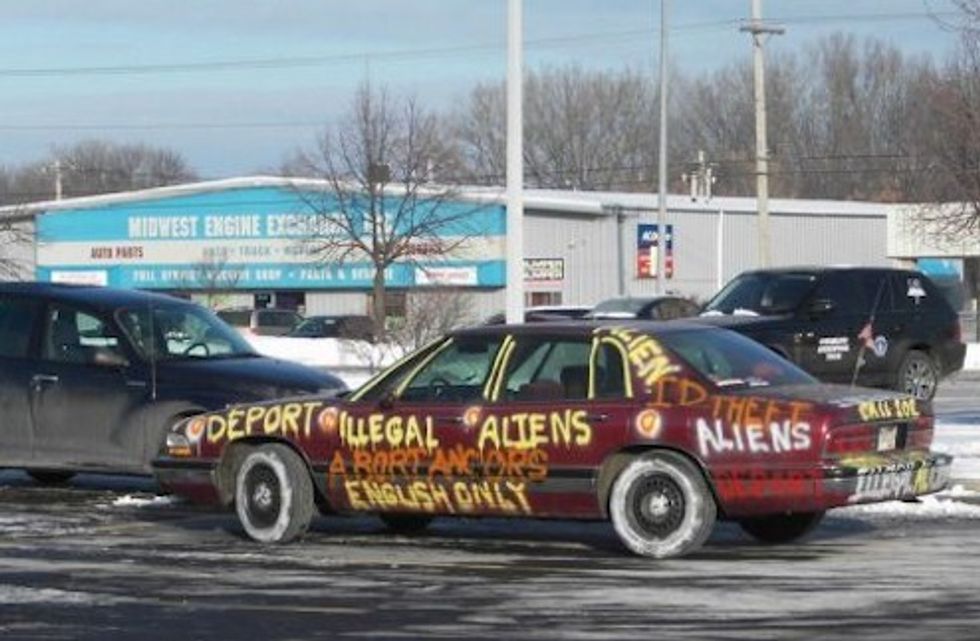 Real American Has Message For Illegals All Over His Crappy Car