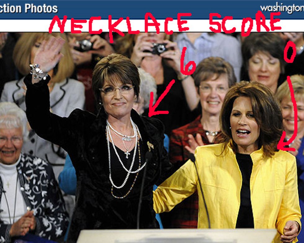 Did Mean Old Sarah Palin Steal Michele Bachmann's Jewelry?