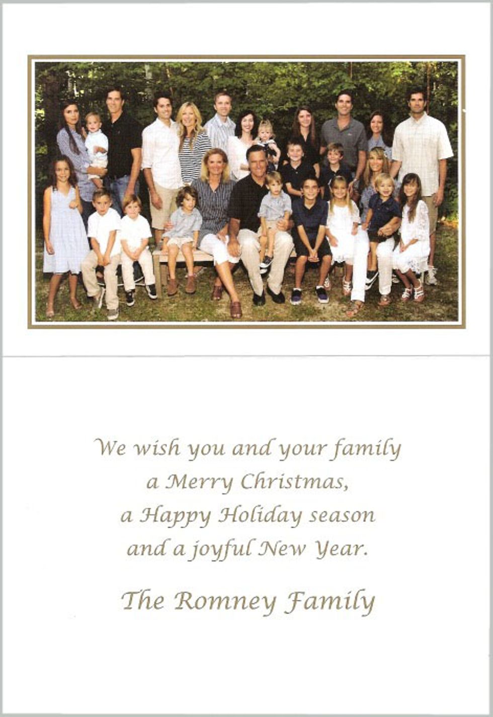Boring Mitt Romney Announces 2012 Run With Boring Christmas Card