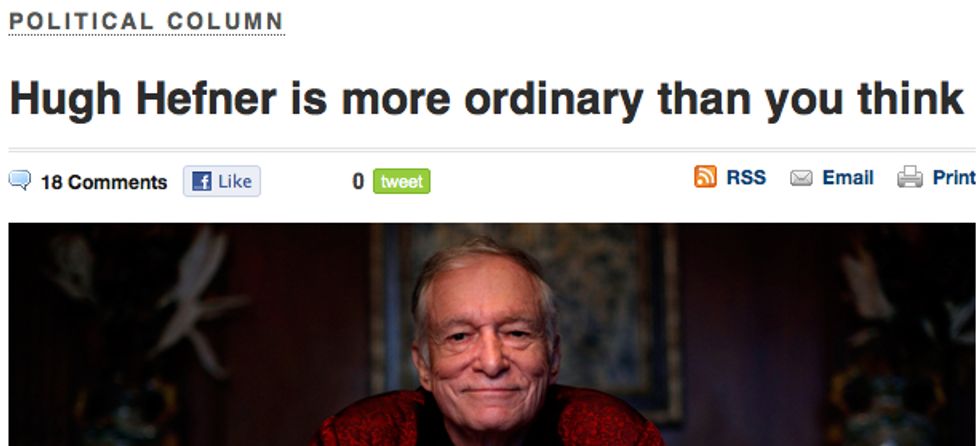 IMPORTANT, POLITICS: Politico's Roger Simon Likes Hugh Hefner