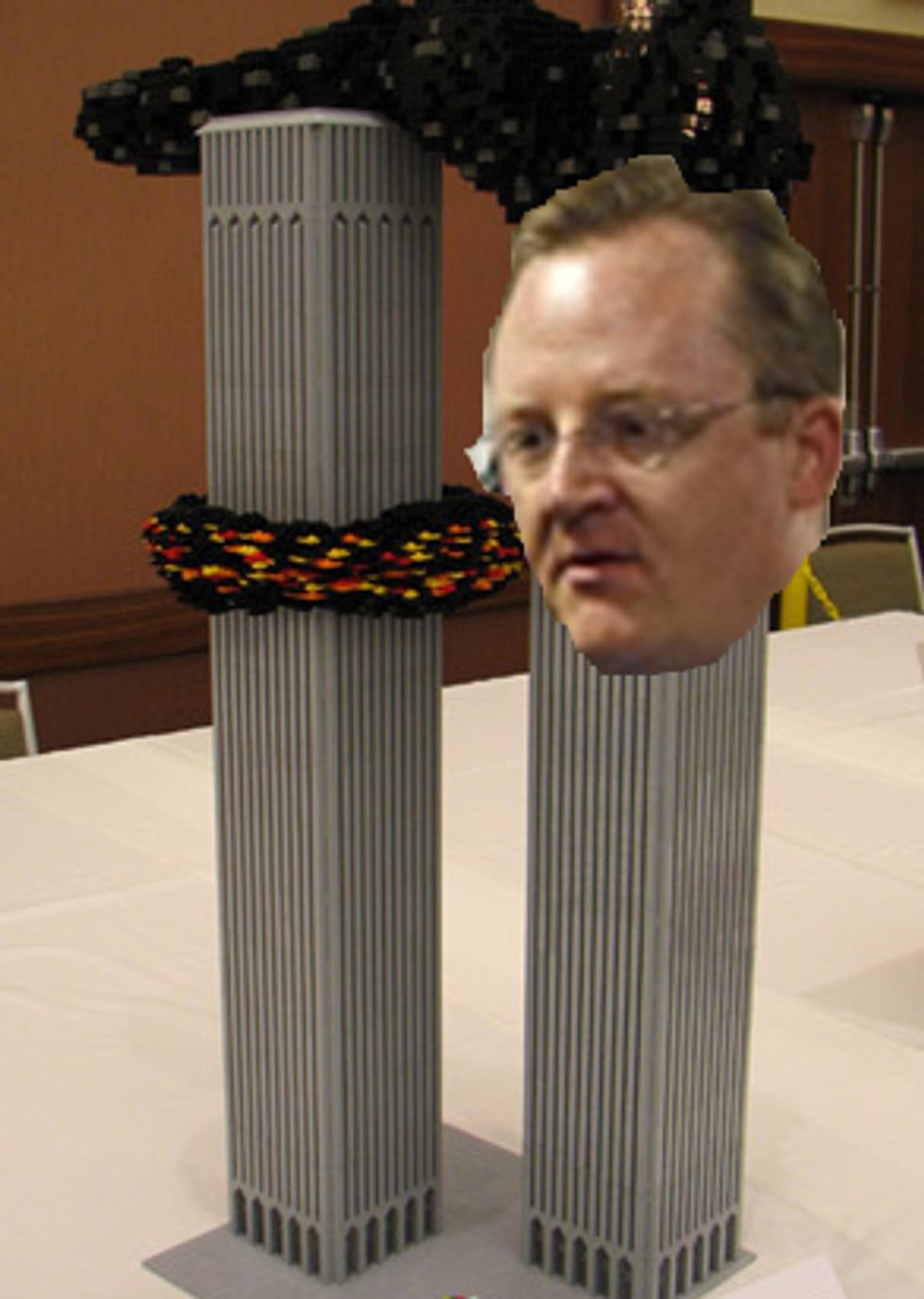 Terrorist Robert Gibbs Destroys Child's LEGO Creation