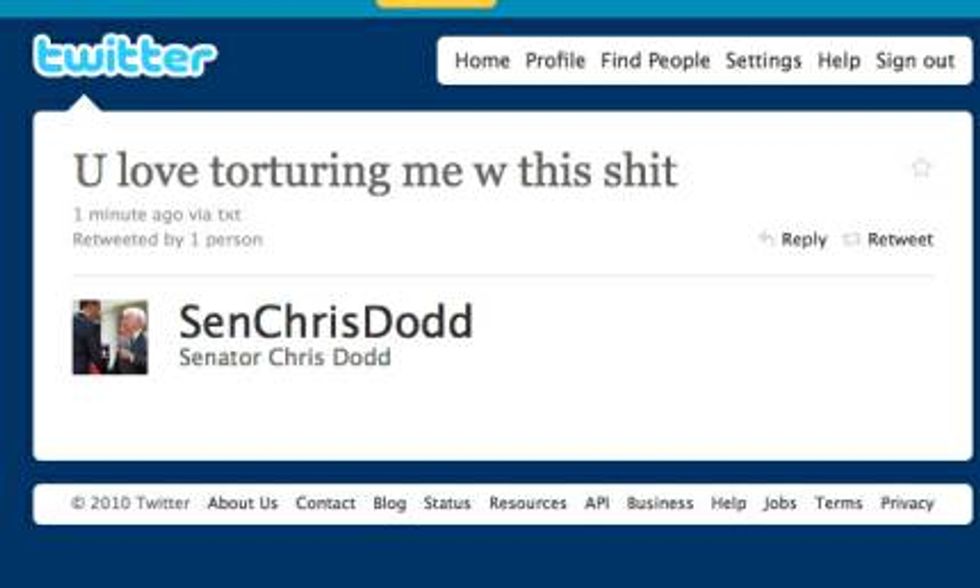 Chris Dodd's Waning Days In Senate Not Going So Well