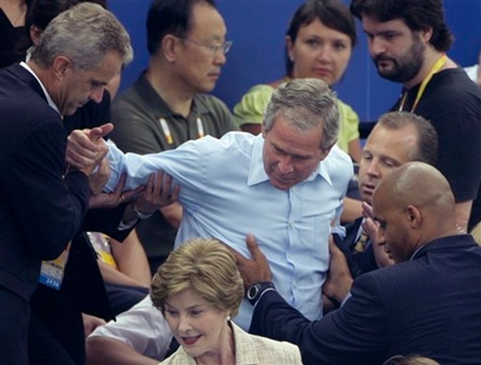 Was Bush Falling Down Drunk At Olympics?