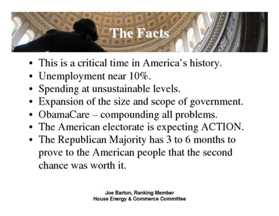 Joe Barton Sent Around This Dumb PowerPoint To Republicans