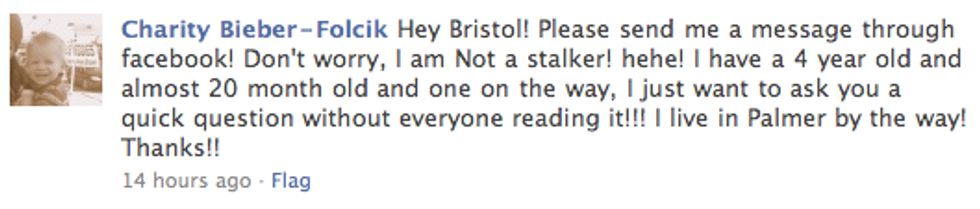 OFFICIAL Bristol Palin Facebook Page Up, Idiot Fan Comments Quickly Follow