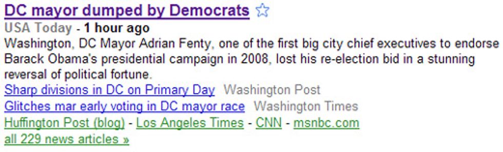 Mayor Fenty Loses! (According To USA Today) UPDATE: And Then Loses