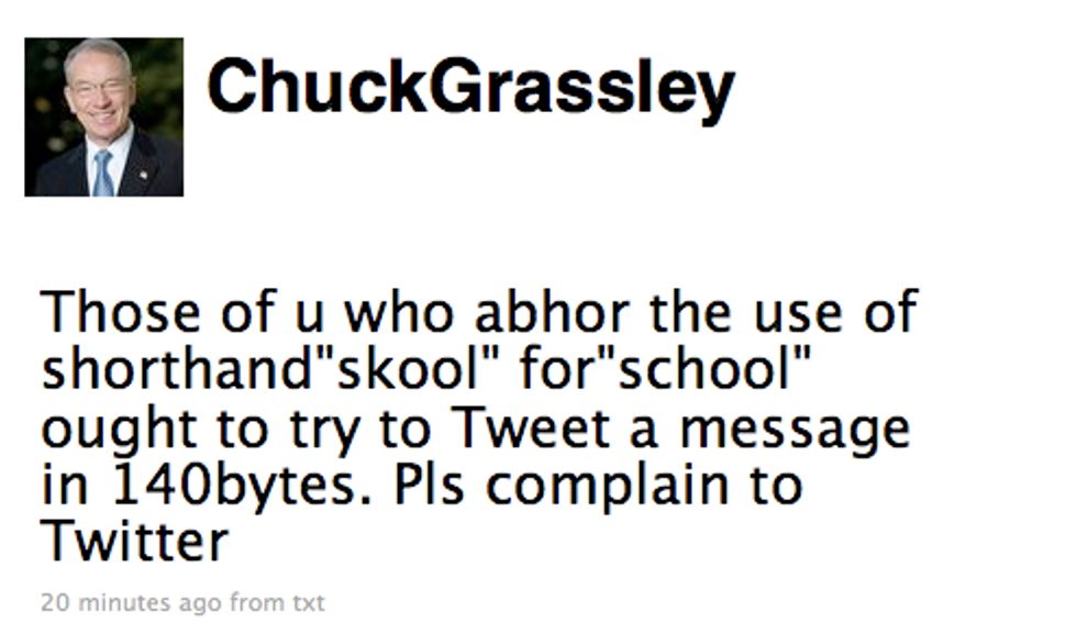 Chuck Grassley's Manic Twitter Behavior Is Ruining His Marriage