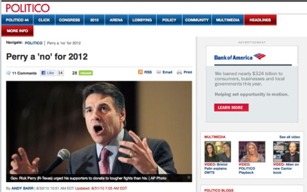 Rick Perry's Day Full Of 'No'