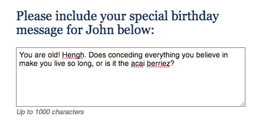 Cindy McCain Wants You To Sign John McCain's Last Birfday Card