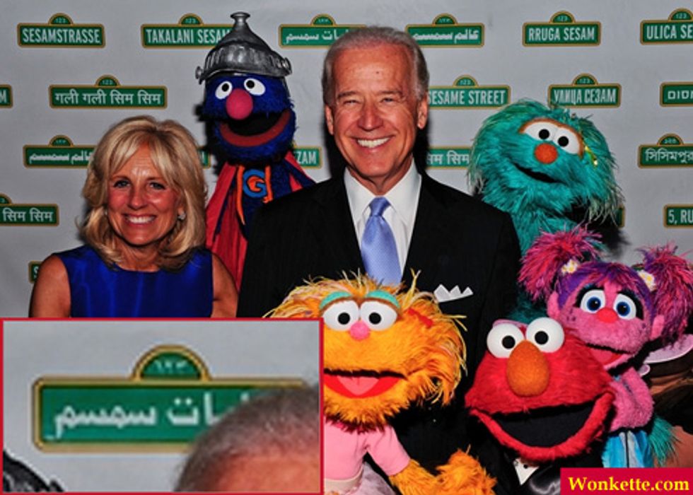 If Joe Biden Loves Israel Attacking the Humanitarian Boats So Much, Why Does He Pose On Arabic Sesame Street?