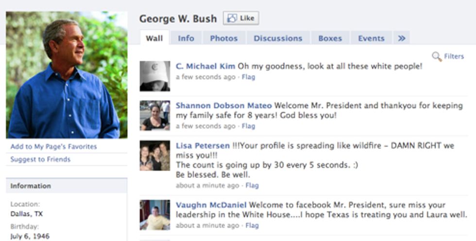 George W. Bush Is President Of Facebook