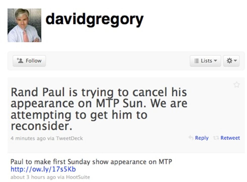 Rand Paul Campaign Goin' Nuts, Suddenly Terrified Of David Gregory