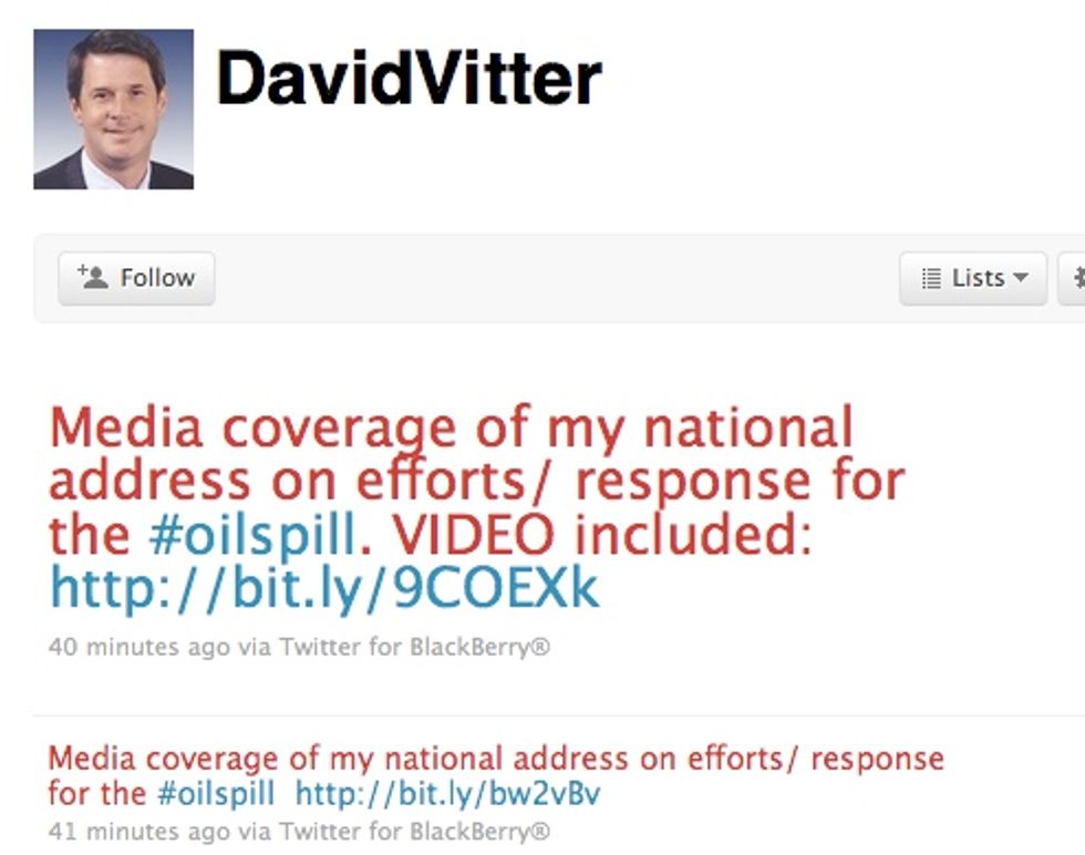 David Vitter Is Sick Of These Politicians Exploiting Oil Spill For Media Coverage