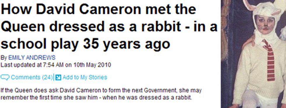 Posh-Ponce David Cameron Performed For Queen As Rabbit-Goblin