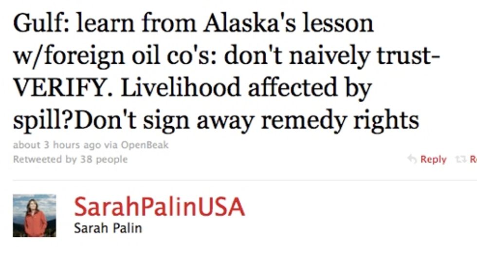 Sarah Palin Finally Hits Her Stride In Gulf Response