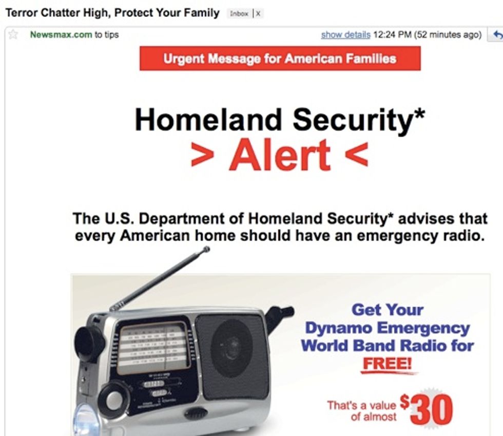 Hurry Up And Buy This Fancy Crank-Gear Radio From Newsmax, Before The Terrorists Kill You