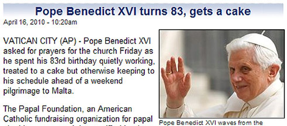 Happy Millionth Birthday, Pope Nazi Pedobear!