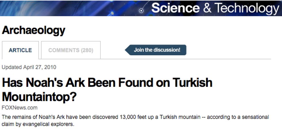 OLD MAN'S BOAT FROM BIBLE FOUND AGAIN, If Facts Are True