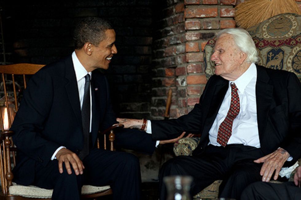 Obama Survives Scary Photo-Op With Scary Old Preacher